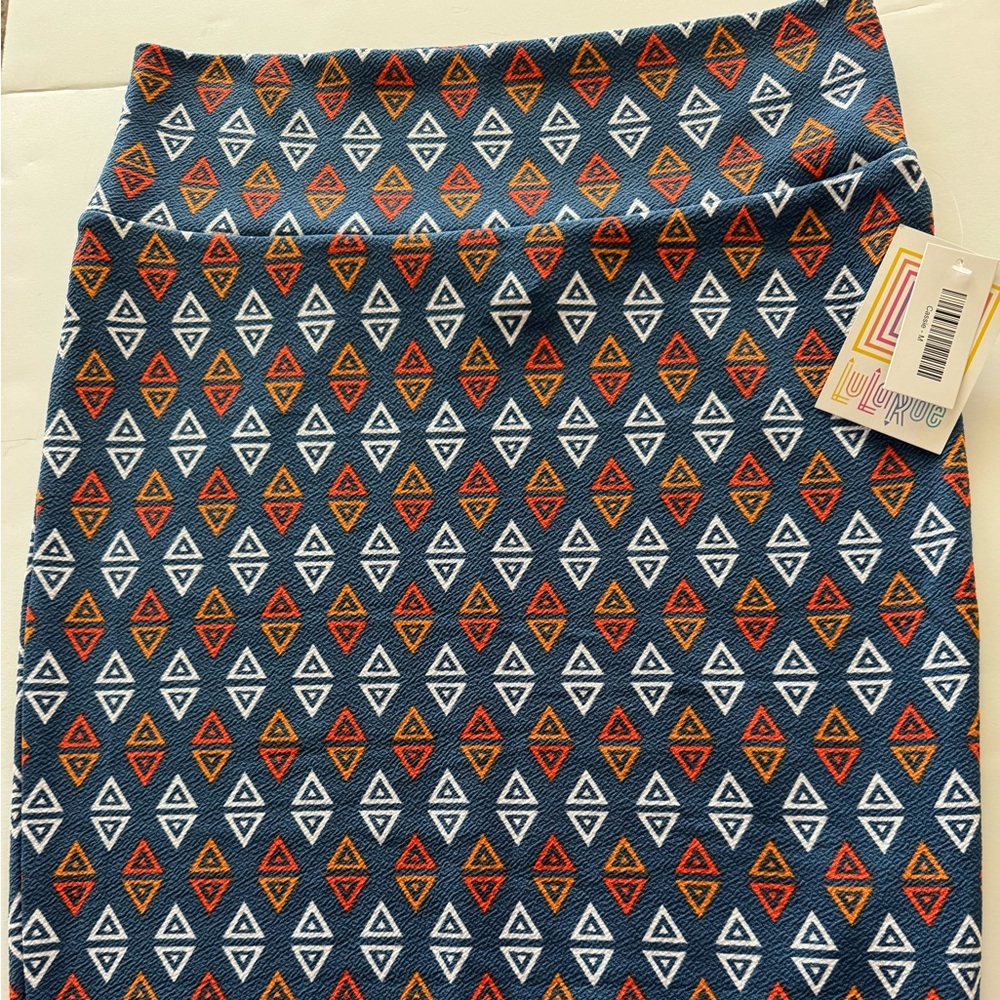 LuLaRoe Black and Blue Pencil Cassie Skirt Size M